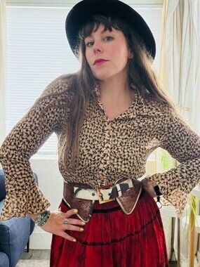 PRICE FIRM Y2K Dressbarn Brown Pleated Button Down Blouse | Size M/L